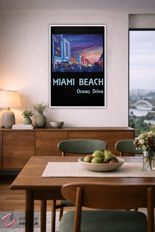 تابلو دکوراتیو پوستر اوشن درایو میامی بیچ اثر مارکوس و مارتینا بلیشنر - D5W