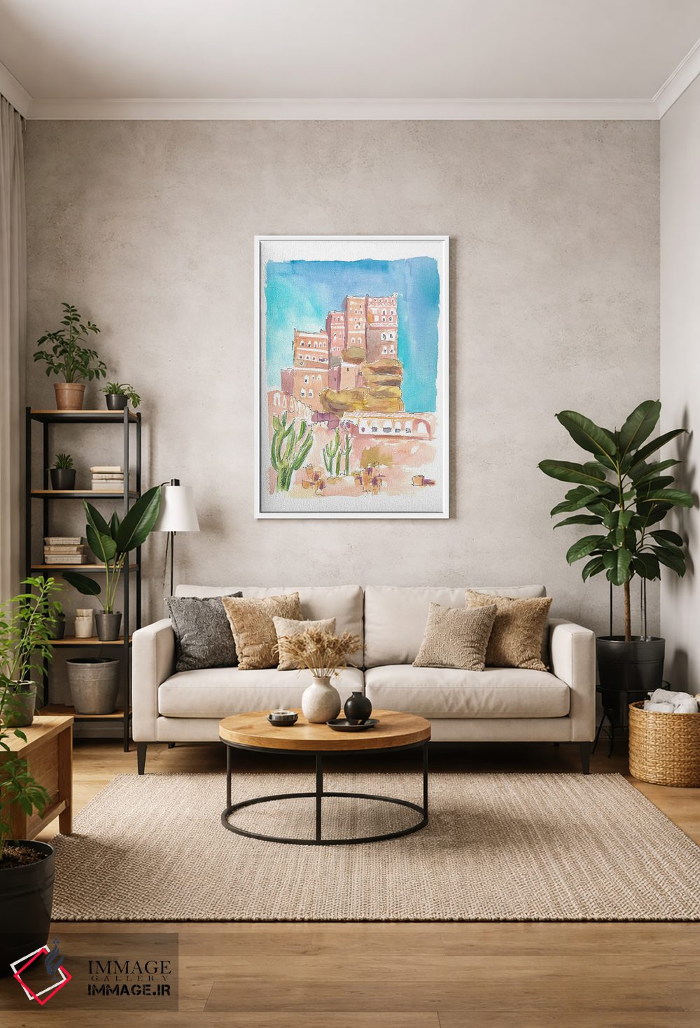 تابلو دکوراتیو دارالحجر کاخ تاریخی سنگی نزدیک صنعا یمن اثر مارکوس و مارتینا بلیشنر - D1W