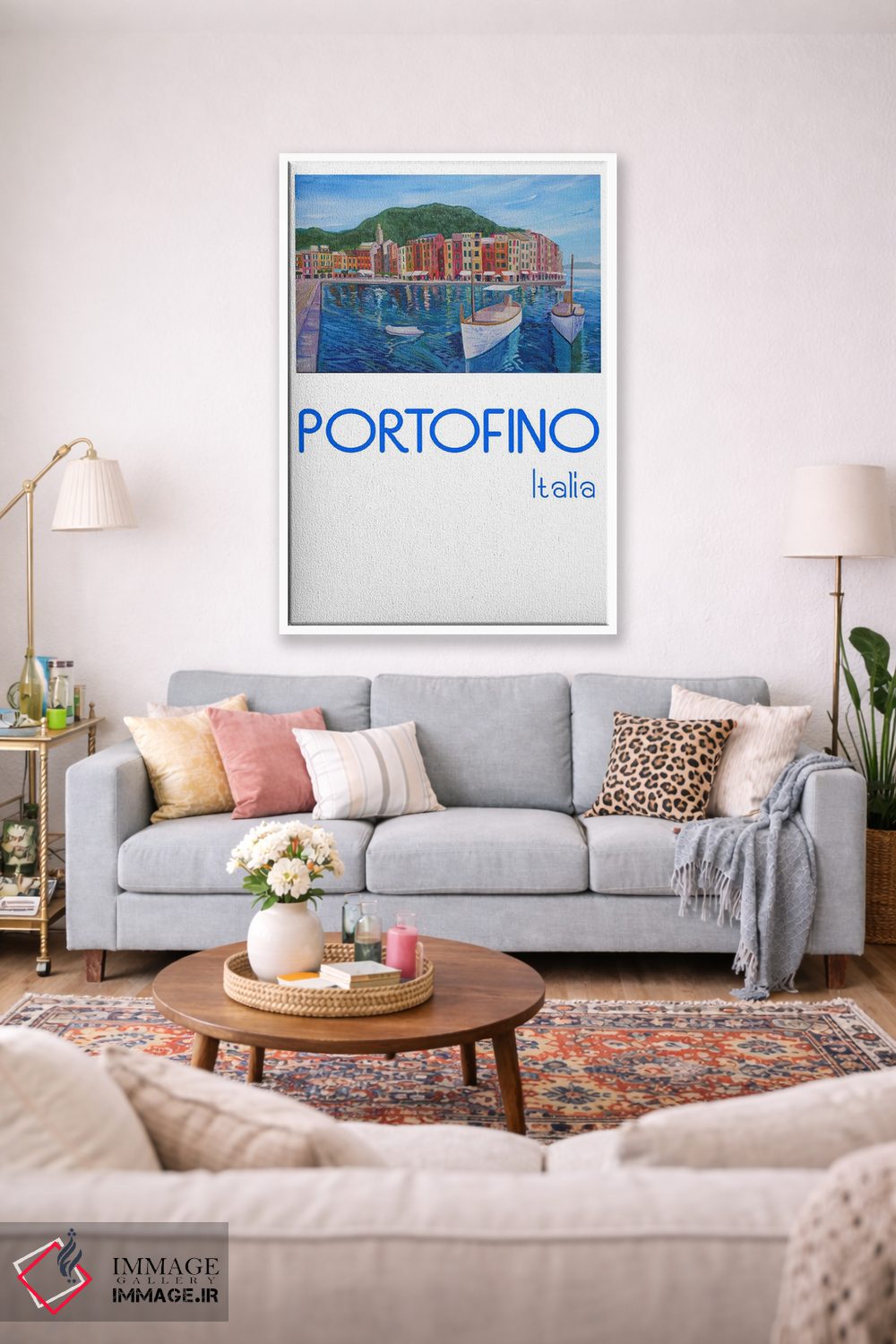 تابلو دکوراتیو پوستر رترو پورتوفینو، مروارید مدیترانه در ریویر… اثر مارکوس و مارتینا بلیشنر - D1W