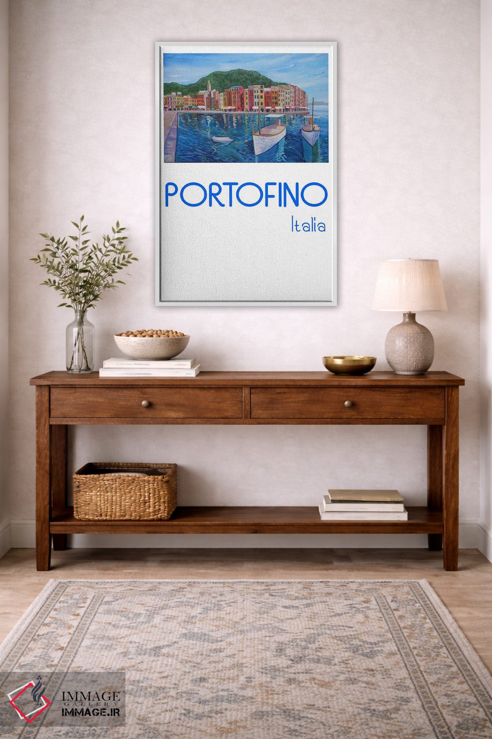 تابلو دکوراتیو پوستر رترو پورتوفینو، مروارید مدیترانه در ریویر… اثر مارکوس و مارتینا بلیشنر - D3W