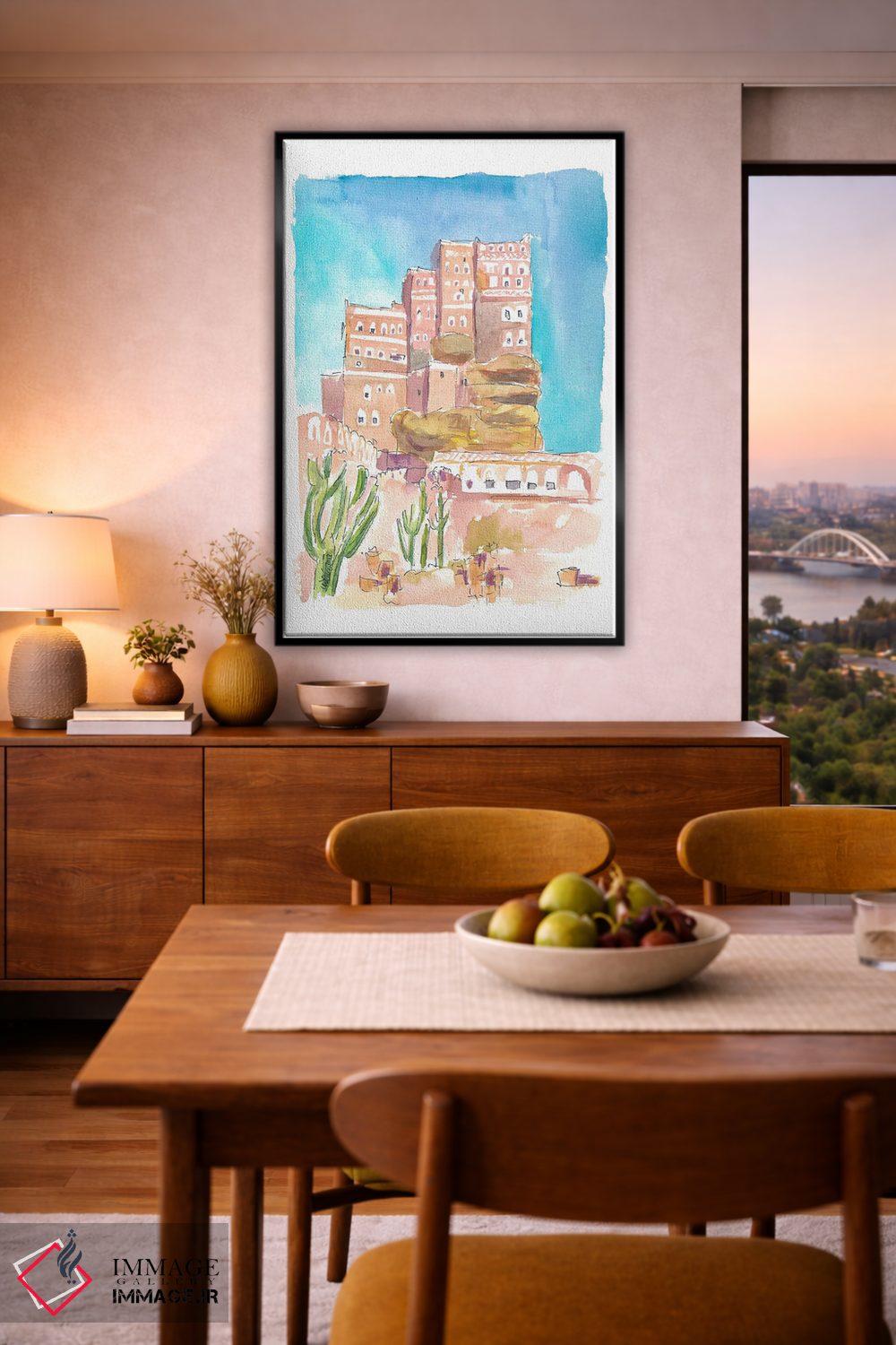 تابلو دکوراتیو دارالحجر کاخ تاریخی سنگی نزدیک صنعا یمن اثر مارکوس و مارتینا بلیشنر - D6B