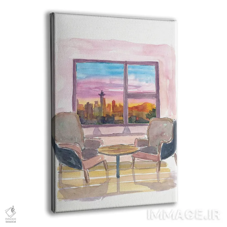 تابلو دکوراتیو پنجره پانوراما دنج به مرکز شهر سیاتل، واشینگتن اثر مارکوس و مارتینا بلیشنر - نمای پرسپکتیو محصول