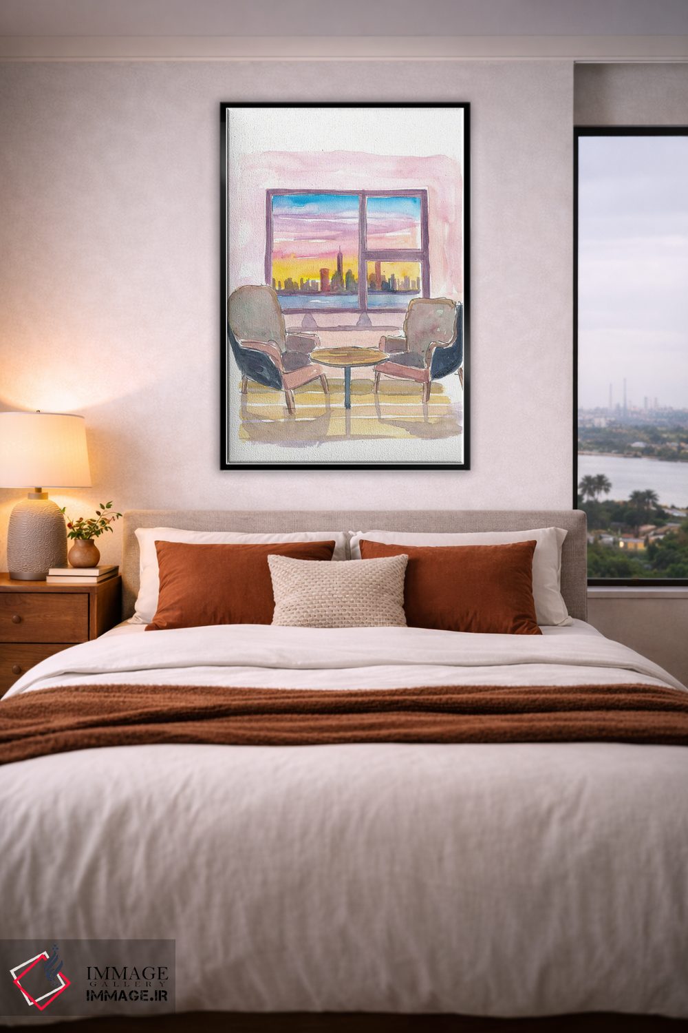 تابلو دکوراتیو پنجره پانوراما دنج به مرکز شهر نیویورک اثر مارکوس و مارتینا بلیشنر - D4B