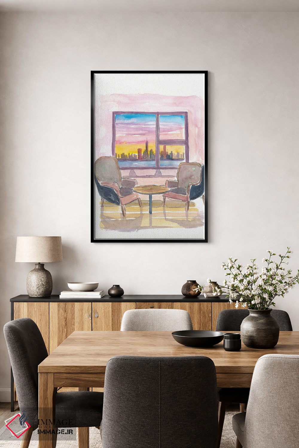 تابلو دکوراتیو پنجره پانوراما دنج به مرکز شهر نیویورک اثر مارکوس و مارتینا بلیشنر - D3B