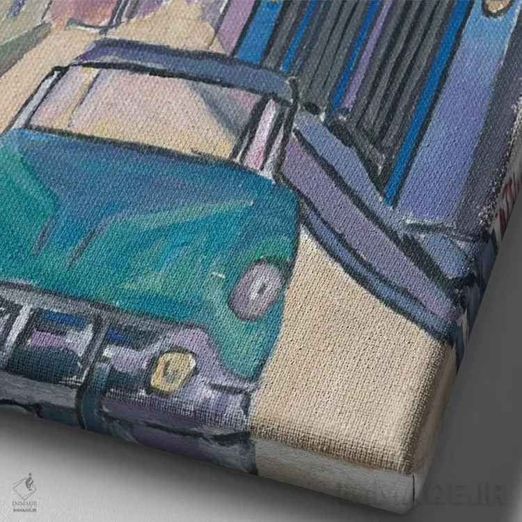 تابلو دکوراتیو نمای خیابان لا بودنکیتا دل مدیو در هاوانا کوبا اثر مارکوس و مارتینا بلیشنر - نمای نزدیک بافت بوم