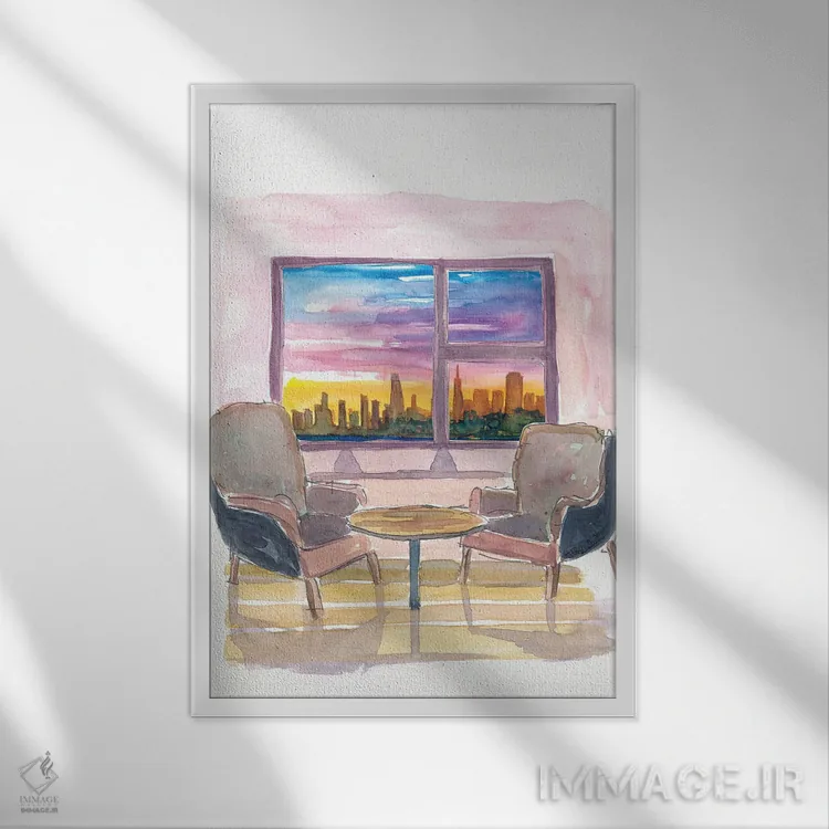 تابلو دکوراتیو پنجره پانوراما دنج به سان فرانسیسکو، کالیفرنیا اثر مارکوس و مارتینا بلیشنر - نمای قابدار سفید