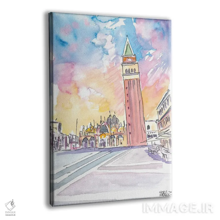 تابلو دکوراتیو بعدازظهر آرام در میدان سن مارک ونیز اثر مارکوس و مارتینا بلیشنر - نمای پرسپکتیو محصول