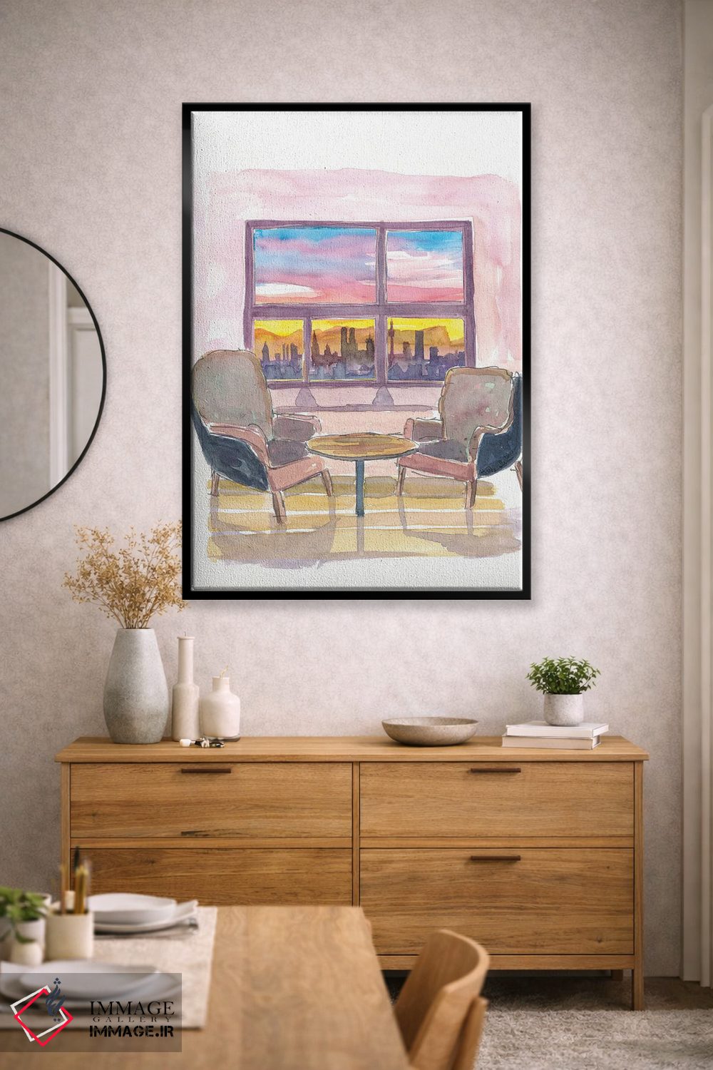 تابلو دکوراتیو پنجره پانوراما دنج به آسمان خراش های مونیخ، باو… اثر مارکوس و مارتینا بلیشنر - D2B