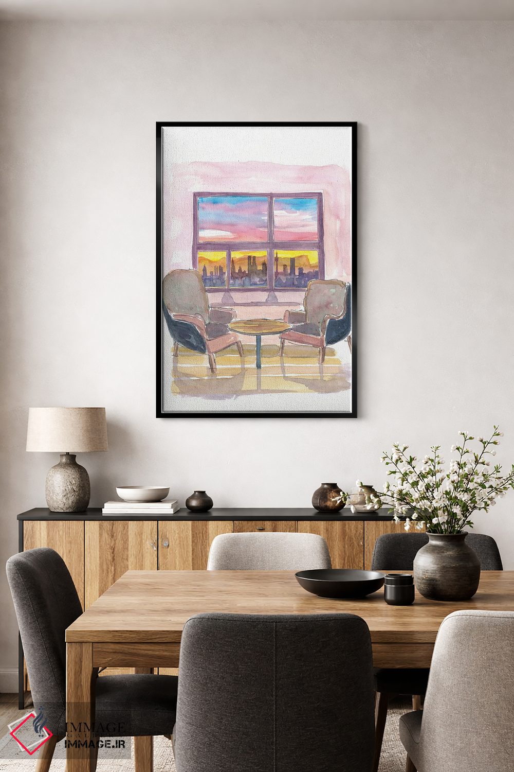 تابلو دکوراتیو پنجره پانوراما دنج به آسمان خراش های مونیخ، باو… اثر مارکوس و مارتینا بلیشنر - D4B