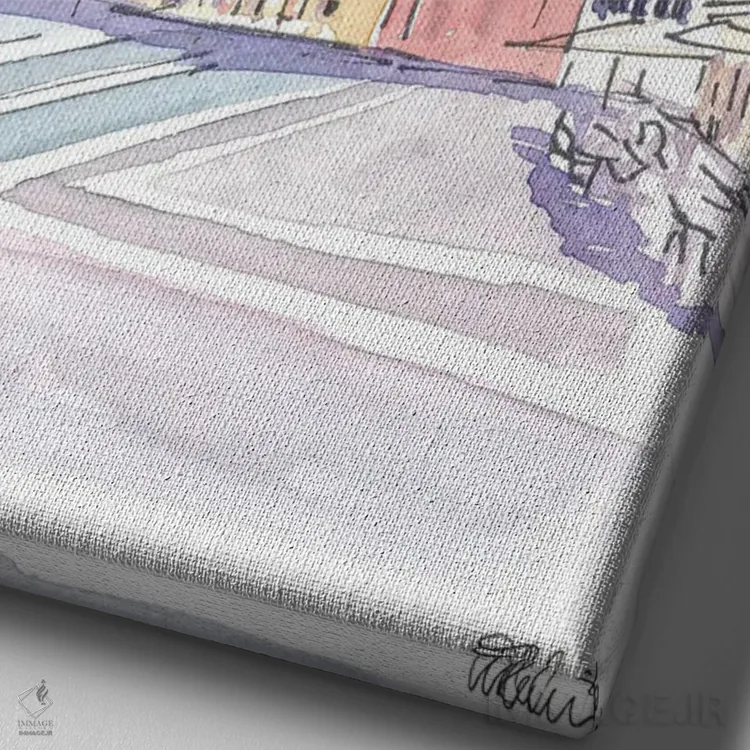 تابلو دکوراتیو بعدازظهر آرام در میدان سن مارک ونیز اثر مارکوس و مارتینا بلیشنر - نمای نزدیک بافت بوم