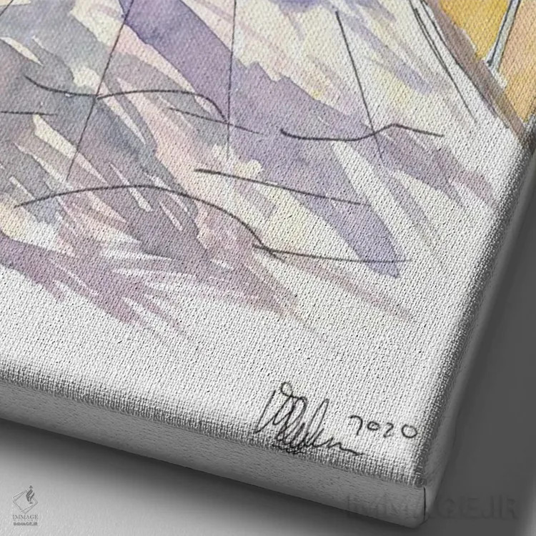 تابلو دکوراتیو حال وهوای تابستانی در ساحل آدریاتیک ایتالیا اثر مارکوس و مارتینا بلیشنر - نمای نزدیک بافت بوم