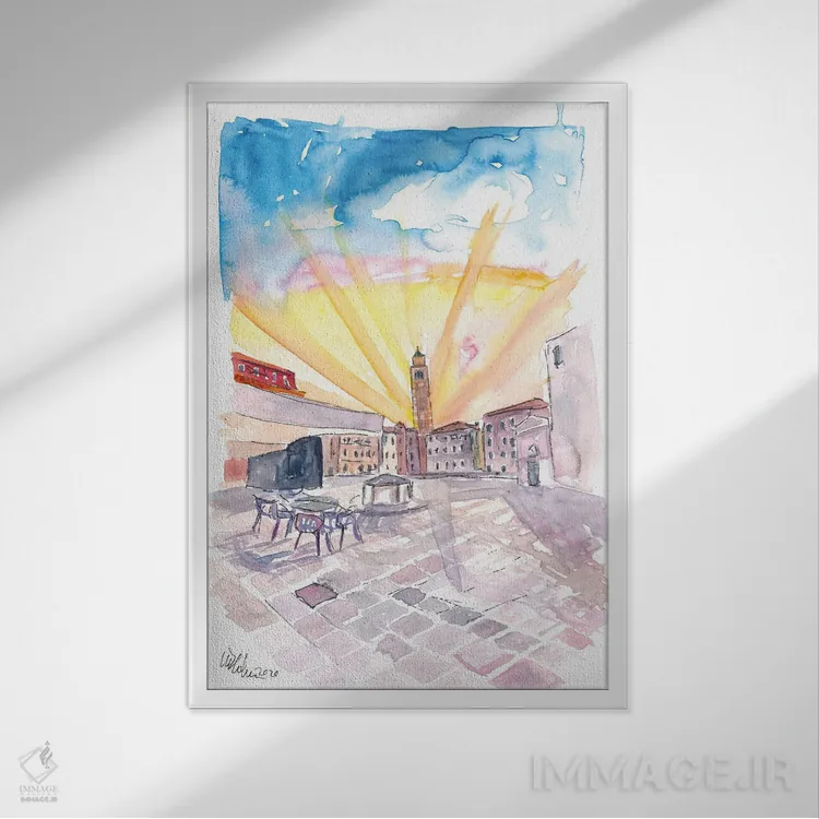 تابلو دکوراتیو کامپو سنت آنجلو آرام با چشم انداز سانتو استفانو… اثر مارکوس و مارتینا بلیشنر - نمای قابدار سفید