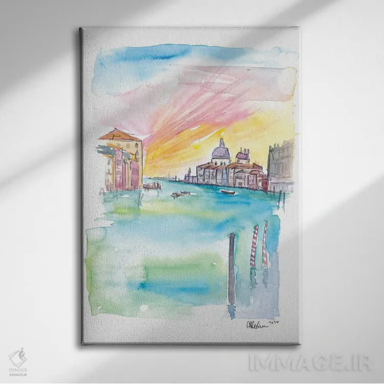 تابلو دکوراتیو نمای پل دل آکادمیا از سانتا ماریا دلا سالوت در… اثر مارکوس و مارتینا بلیشنر - نمای روبهرو روی دیوار