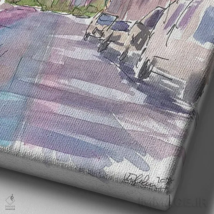 تابلو دکوراتیو چشم اندازی ویژه به پل منهتن نیویورک در غروب اثر مارکوس و مارتینا بلیشنر - نمای نزدیک بافت بوم