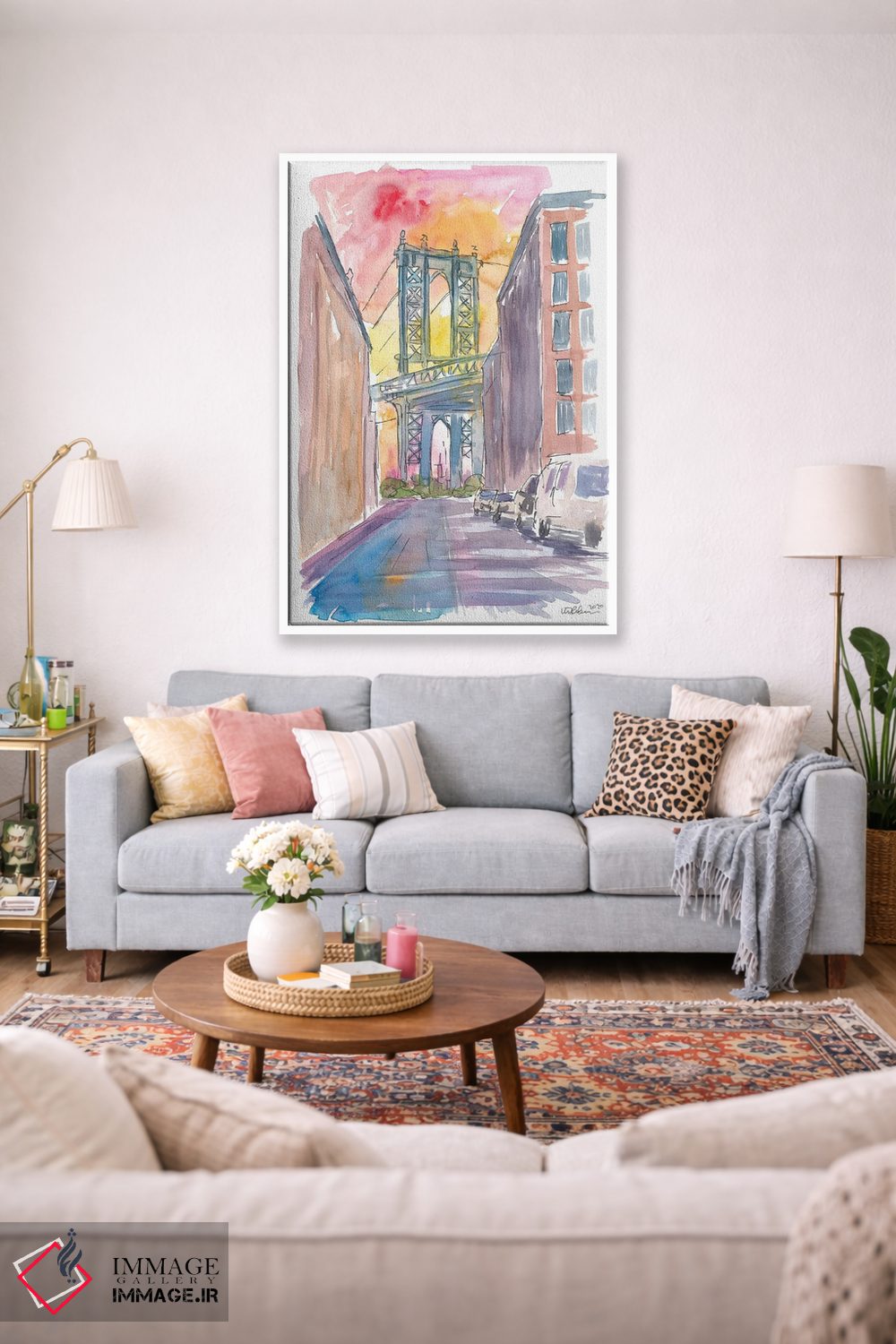 تابلو دکوراتیو چشم اندازی ویژه به پل منهتن نیویورک در غروب اثر مارکوس و مارتینا بلیشنر - D1W