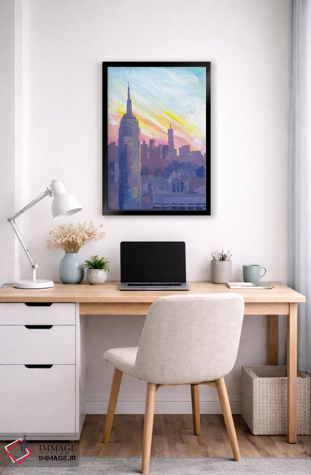 تابلو دکوراتیو ساختمان امپایر استیت در غروب همراه با چشم انداز… اثر مارکوس و مارتینا بلیشنر - D6B