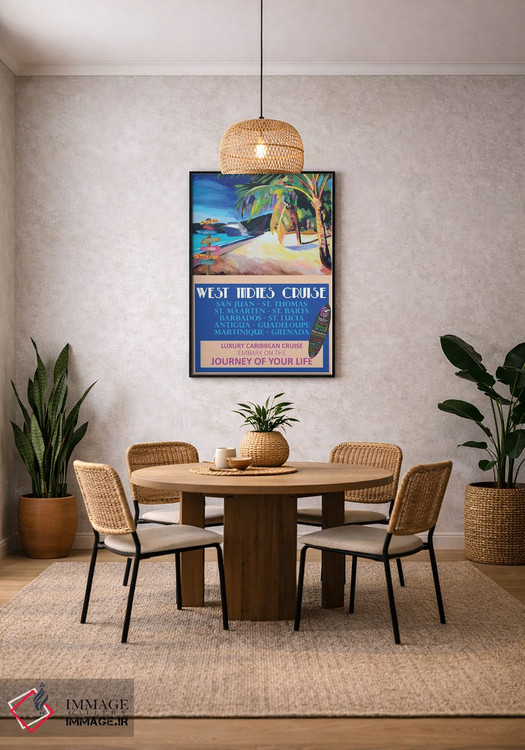 تابلو دکوراتیو پوستر سفر دریایی وسته ایندیز به سبک رترو اثر مارکوس و مارتینا بلیشنر - D4B