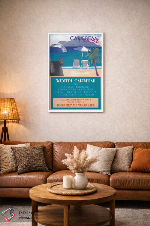 تابلو دکوراتیو پوستر سفر دریایی کارائیب غربی به سبک رترو ۲ اثر مارکوس و مارتینا بلیشنر - D2W