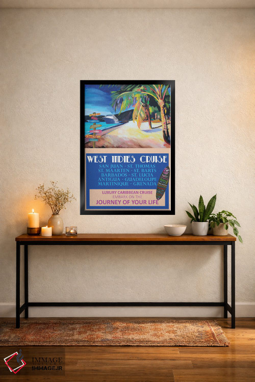 تابلو دکوراتیو پوستر سفر دریایی وسته ایندیز به سبک رترو اثر مارکوس و مارتینا بلیشنر - D5B
