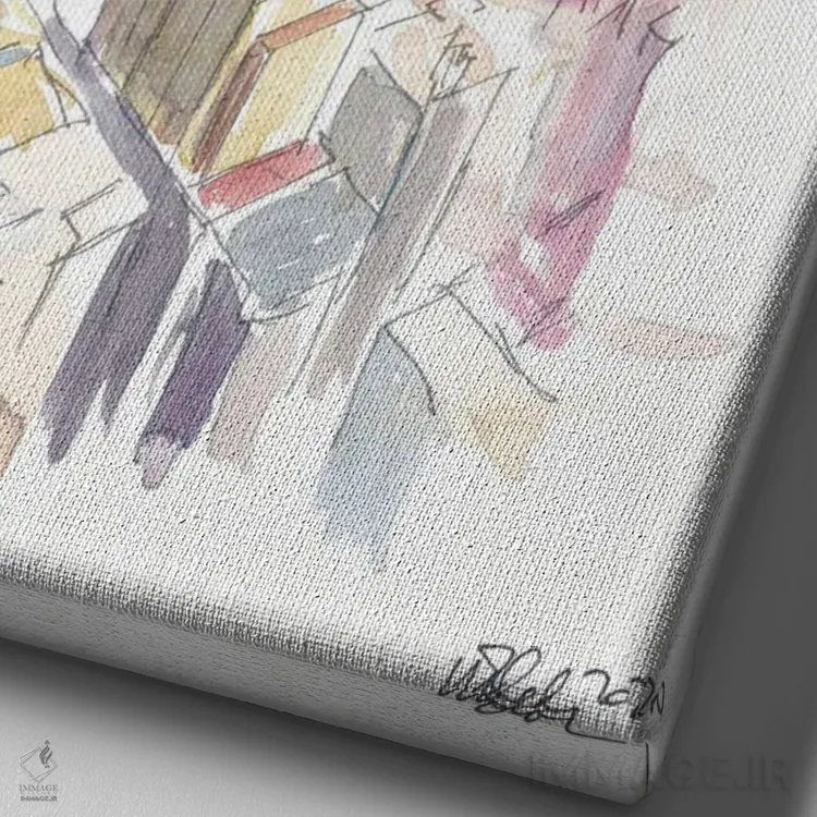 تابلو دکوراتیو نمای آسمان خراش های میدتاون منهتن نیویورک اثر مارکوس و مارتینا بلیشنر - نمای نزدیک بافت بوم