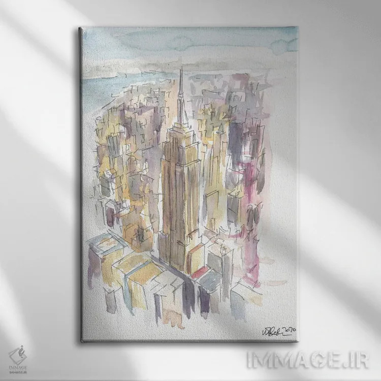 تابلو دکوراتیو نمای آسمان خراش های میدتاون منهتن نیویورک اثر مارکوس و مارتینا بلیشنر - نمای روبهرو روی دیوار