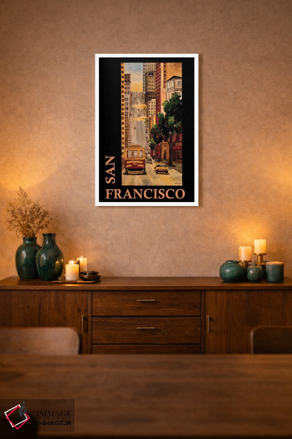 تابلو دکوراتیو پوستر کلاسیک رترو سانفرانسیسکو کالیفرنیا اثر مارکوس و مارتینا بلیشنر - D1W