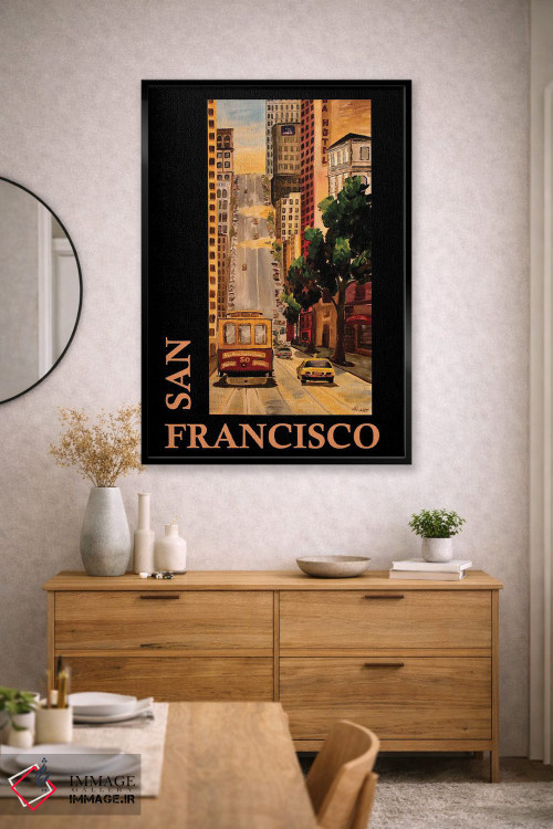 تابلو دکوراتیو پوستر کلاسیک رترو سانفرانسیسکو کالیفرنیا اثر مارکوس و مارتینا بلیشنر - D2B