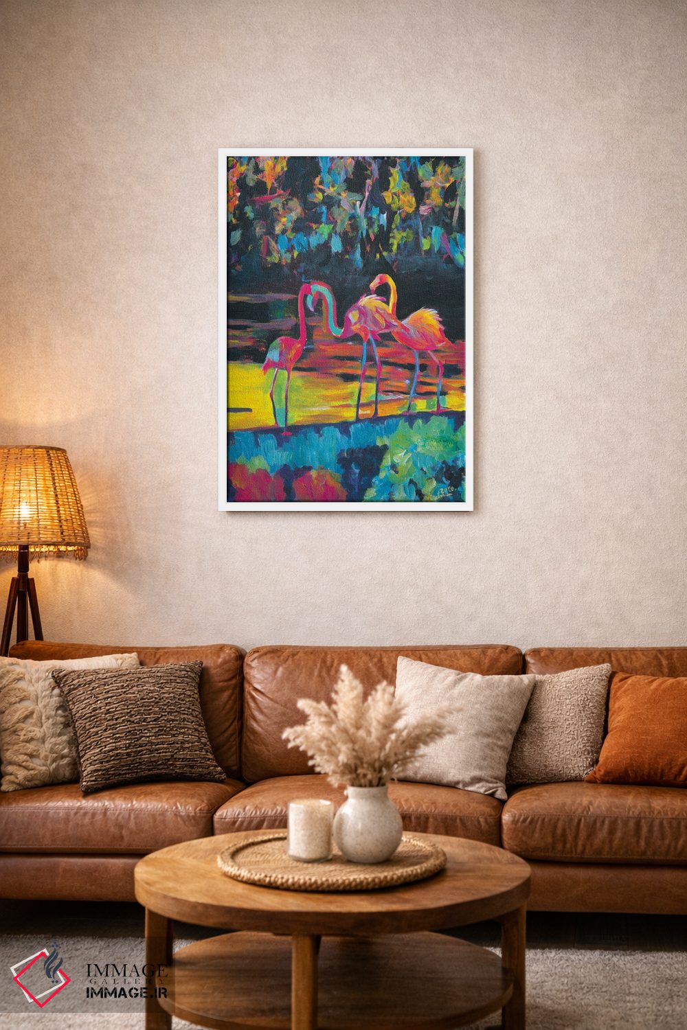 تابلو دکوراتیو فلامینگوها به سبک امپرسیونیستی-اکسپرسیونیستی فئ… اثر مارکوس و مارتینا بلیشنر - D1W