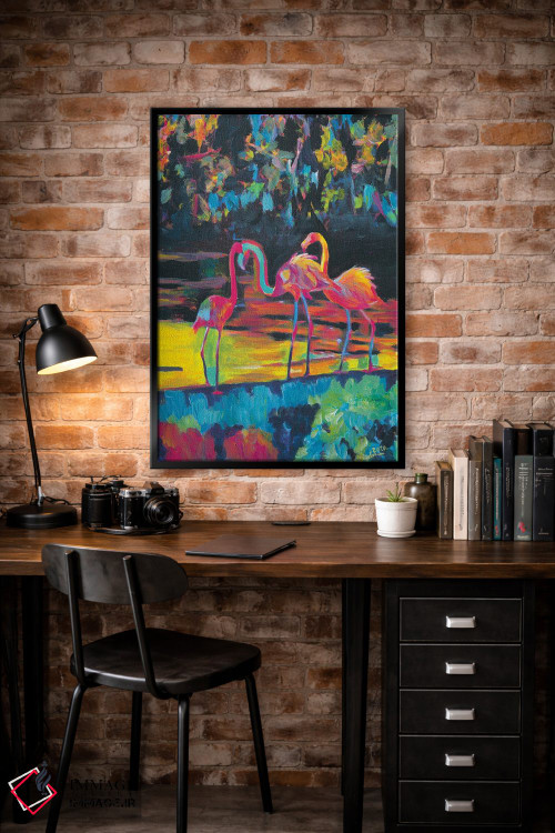 تابلو دکوراتیو فلامینگوها به سبک امپرسیونیستی-اکسپرسیونیستی فئ… اثر مارکوس و مارتینا بلیشنر - D4B