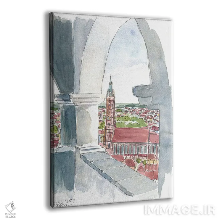 تابلو دکوراتیو "نمای لندشوت از تراس تراوسنیز سولر همراه با سنت… اثر مارکوس و مارتینا بلیشنر - نمای پرسپکتیو محصول