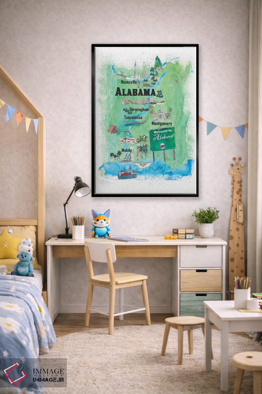 تابلو دکوراتیو پوستر سفر مصور ایالت آلاباما آمریکا اثر مارکوس و مارتینا بلیشنر - D2B