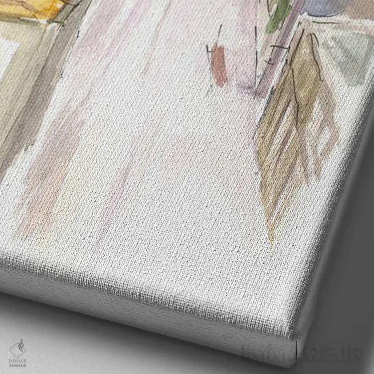 تابلو دکوراتیو "خیابان پرینسس اباوربورگ هنگام غروب" اثر مارکوس و مارتینا بلیشنر - نمای نزدیک بافت بوم