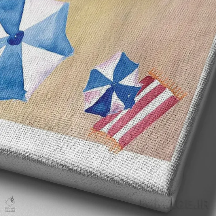 تابلو دکوراتیو رویای تعطیلات تابستانی در ساحل اثر مارکوس و مارتینا بلیشنر - نمای نزدیک بافت بوم