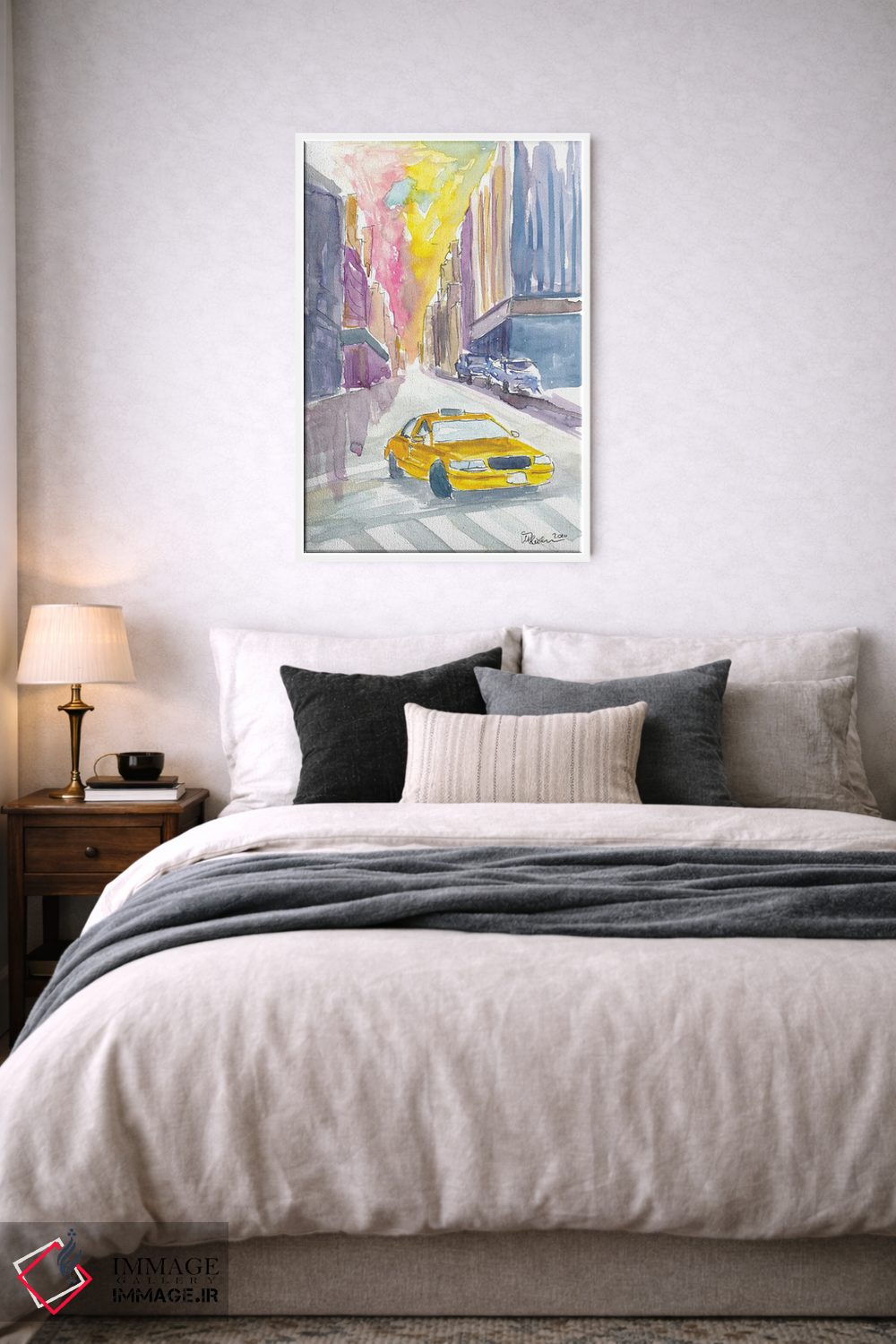 تابلو دکوراتیو نمای خیابانی تاکسی کلاسیک در نیویورک سیتی اثر مارکوس و مارتینا بلیشنر - D5W