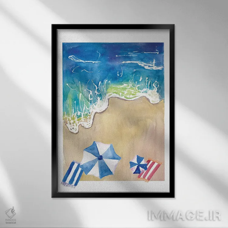 تابلو دکوراتیو رویای تعطیلات تابستانی در ساحل اثر مارکوس و مارتینا بلیشنر - نمای قابدار مشکی