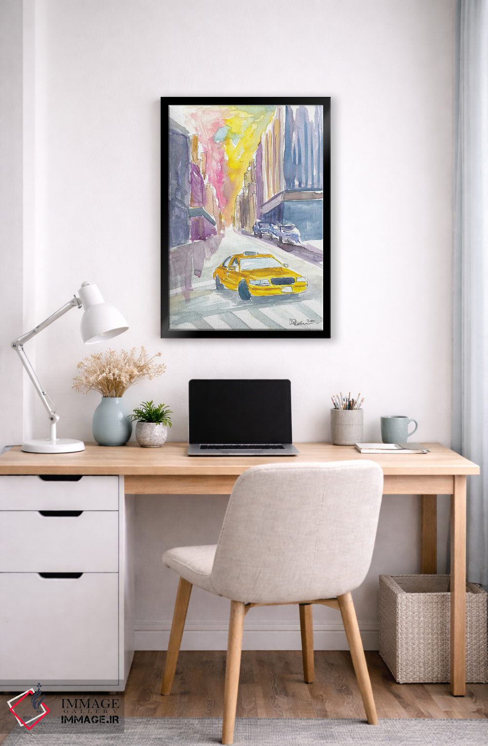 تابلو دکوراتیو نمای خیابانی تاکسی کلاسیک در نیویورک سیتی اثر مارکوس و مارتینا بلیشنر - D6B