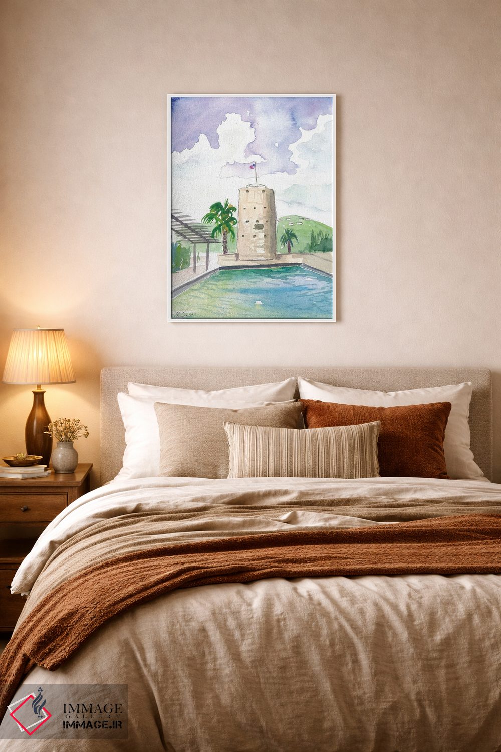 تابلو دکوراتیو نمای شارلوت آمالی سنت توماس با برج بلک برد اثر مارکوس و مارتینا بلیشنر - D5W