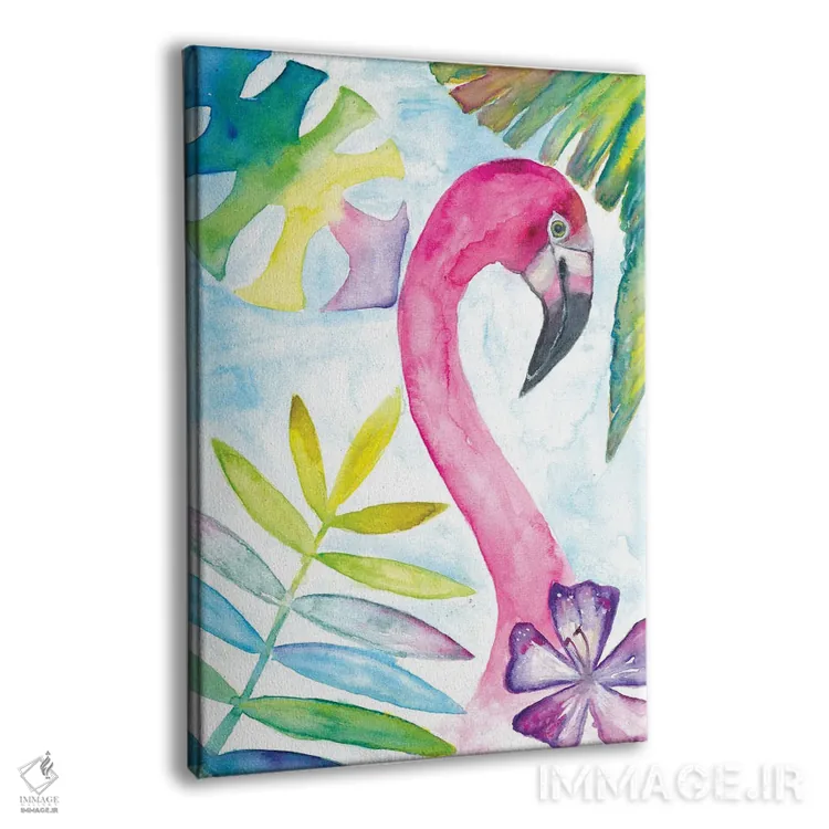 تابلو دکوراتیو "فلامینگو صورتی با لبخند گرمسیری" اثر مارکوس و مارتینا بلیشنر - نمای پرسپکتیو محصول