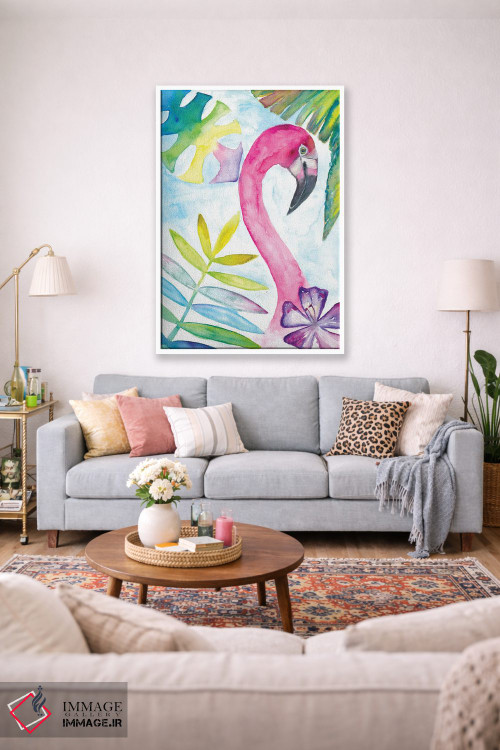 تابلو دکوراتیو "فلامینگو صورتی با لبخند گرمسیری" اثر مارکوس و مارتینا بلیشنر - D1W