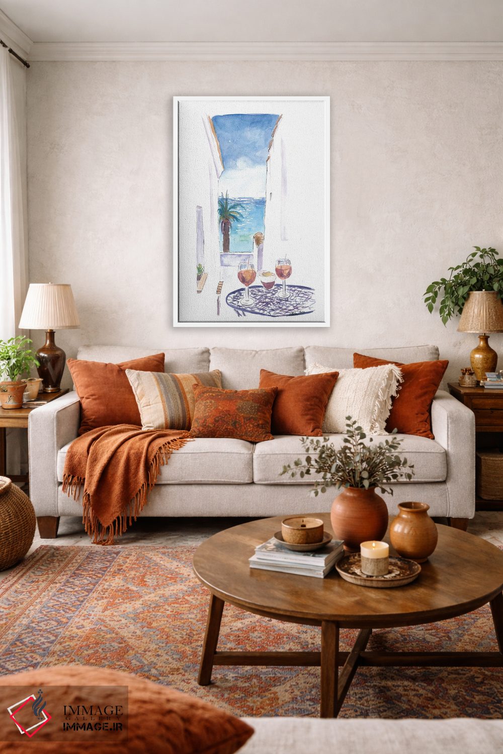 تابلو دکوراتیو نگاهی به دریای مدیترانه در بار یک کوچه کوچک اثر مارکوس و مارتینا بلیشنر - D1W