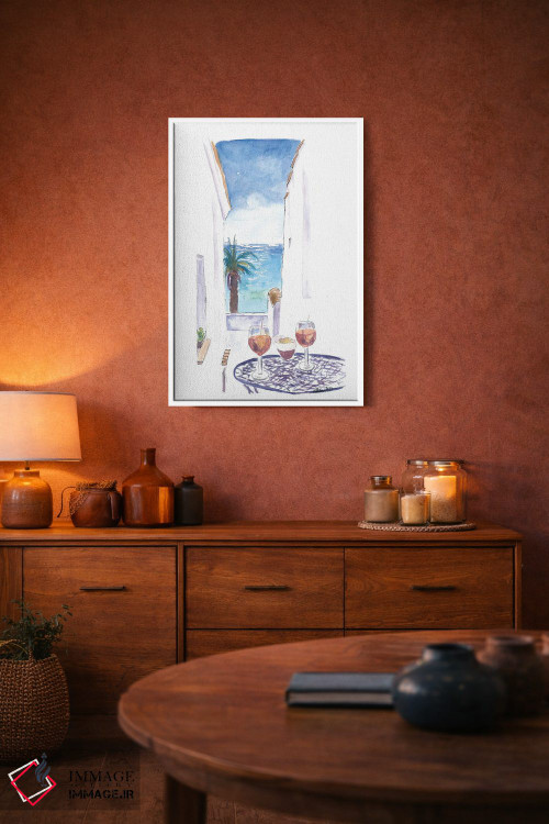 تابلو دکوراتیو نگاهی به دریای مدیترانه در بار یک کوچه کوچک اثر مارکوس و مارتینا بلیشنر - D3W
