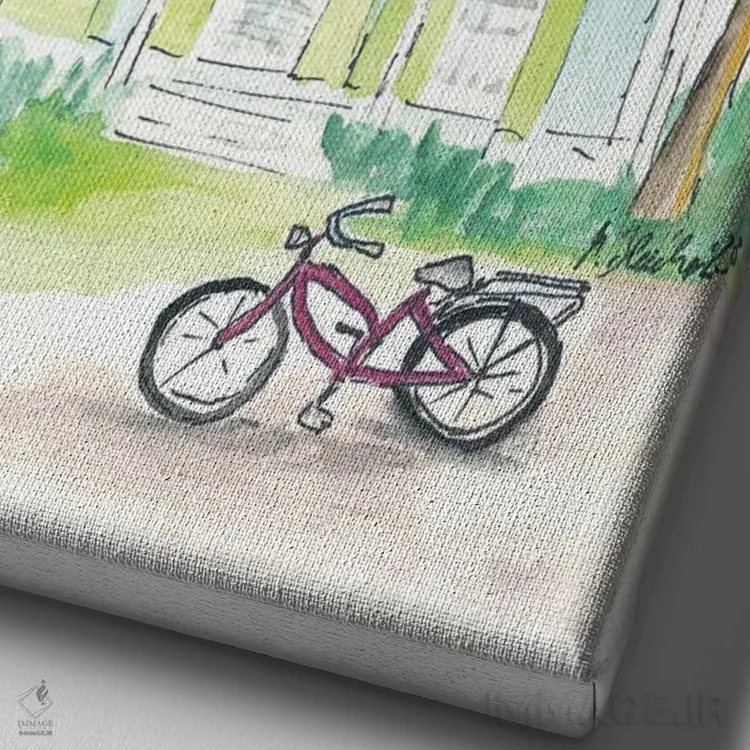 تابلو دکوراتیو خانه صدفی با رنگ لیمویی و نعناع در کی وست فلوری… اثر مارکوس و مارتینا بلیشنر - نمای نزدیک بافت بوم