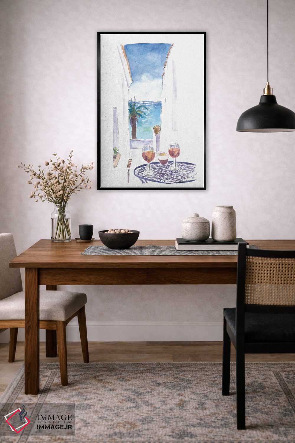 تابلو دکوراتیو نگاهی به دریای مدیترانه در بار یک کوچه کوچک اثر مارکوس و مارتینا بلیشنر - D6B
