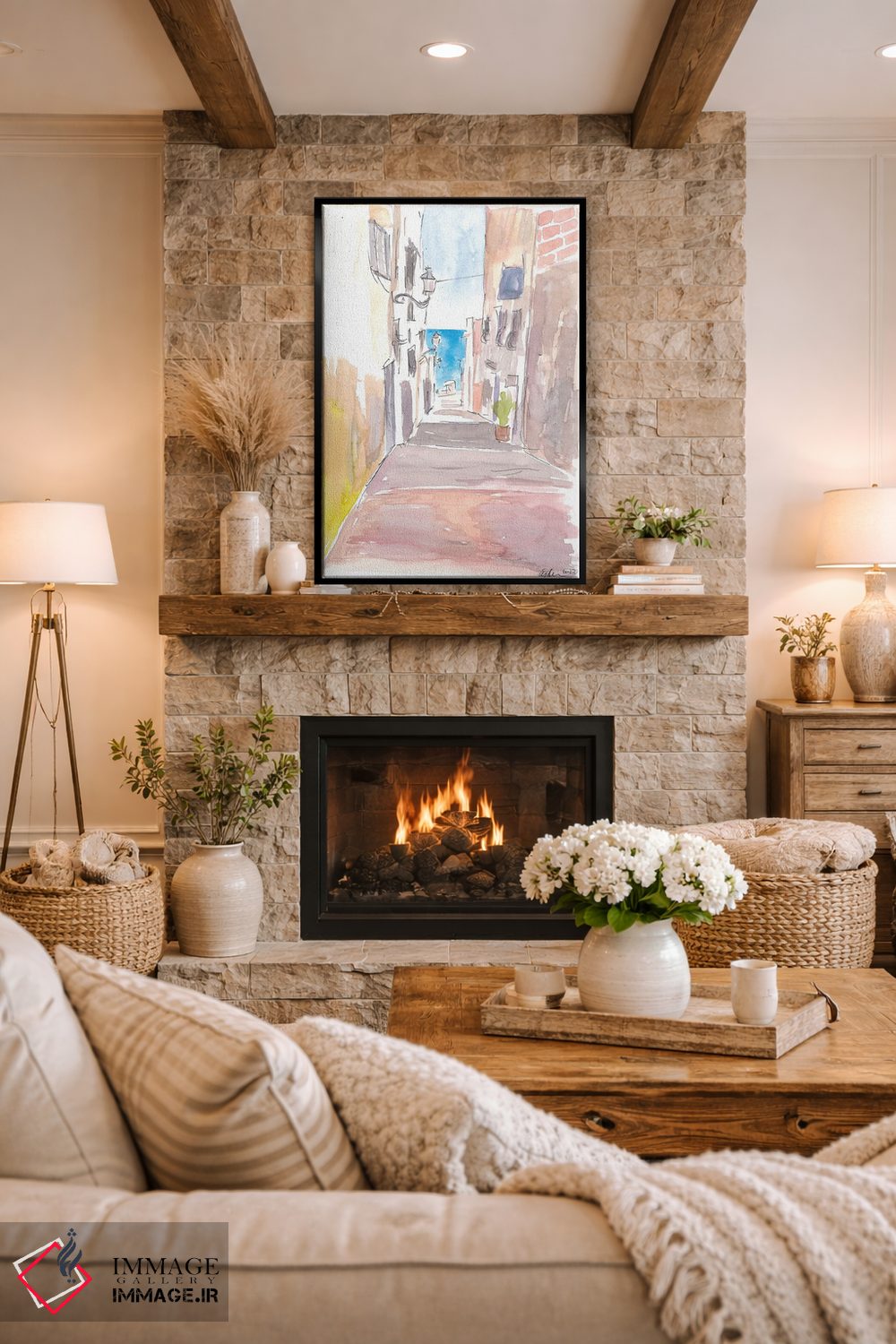 تابلو دکوراتیو "کوچه باریک آلته اسپانیا با منظره دریا در کاستا… اثر مارکوس و مارتینا بلیشنر - D2B