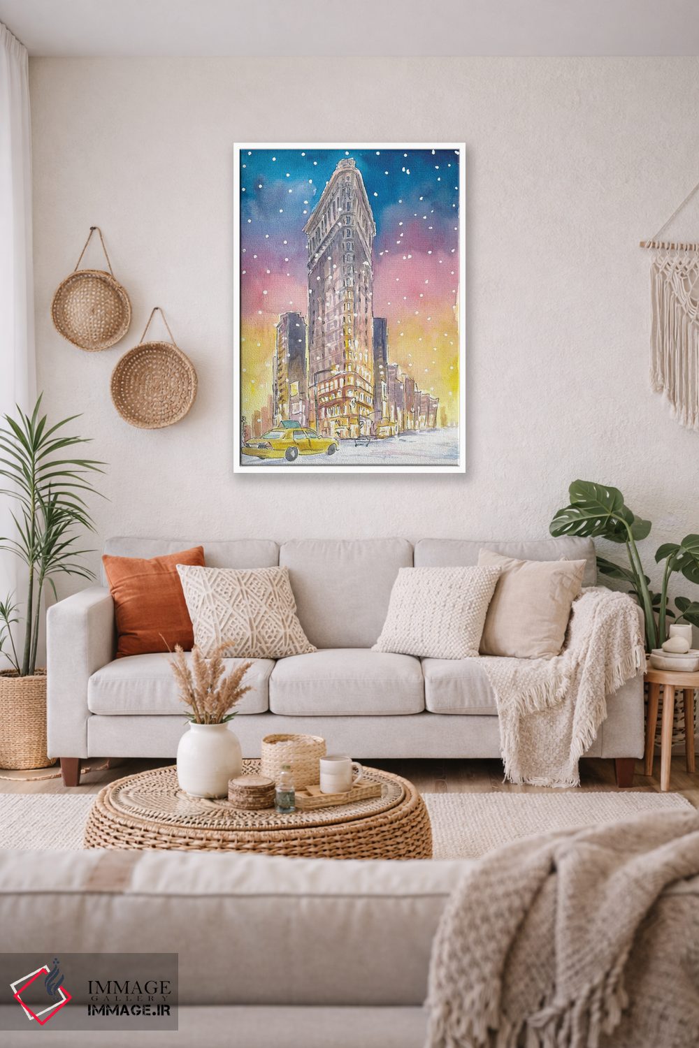تابلو دکوراتیو زمستان در نیویورک با بارش رمانتیک برف و رویای ف… اثر مارکوس و مارتینا بلیشنر - D1W