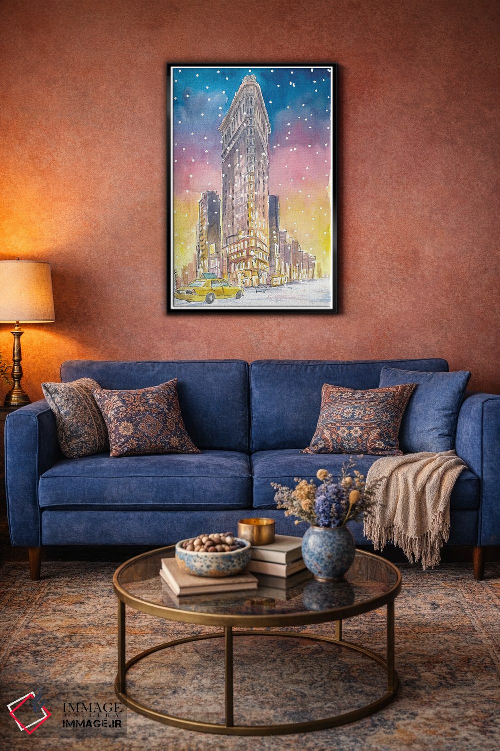 تابلو دکوراتیو زمستان در نیویورک با بارش رمانتیک برف و رویای ف… اثر مارکوس و مارتینا بلیشنر - D4B