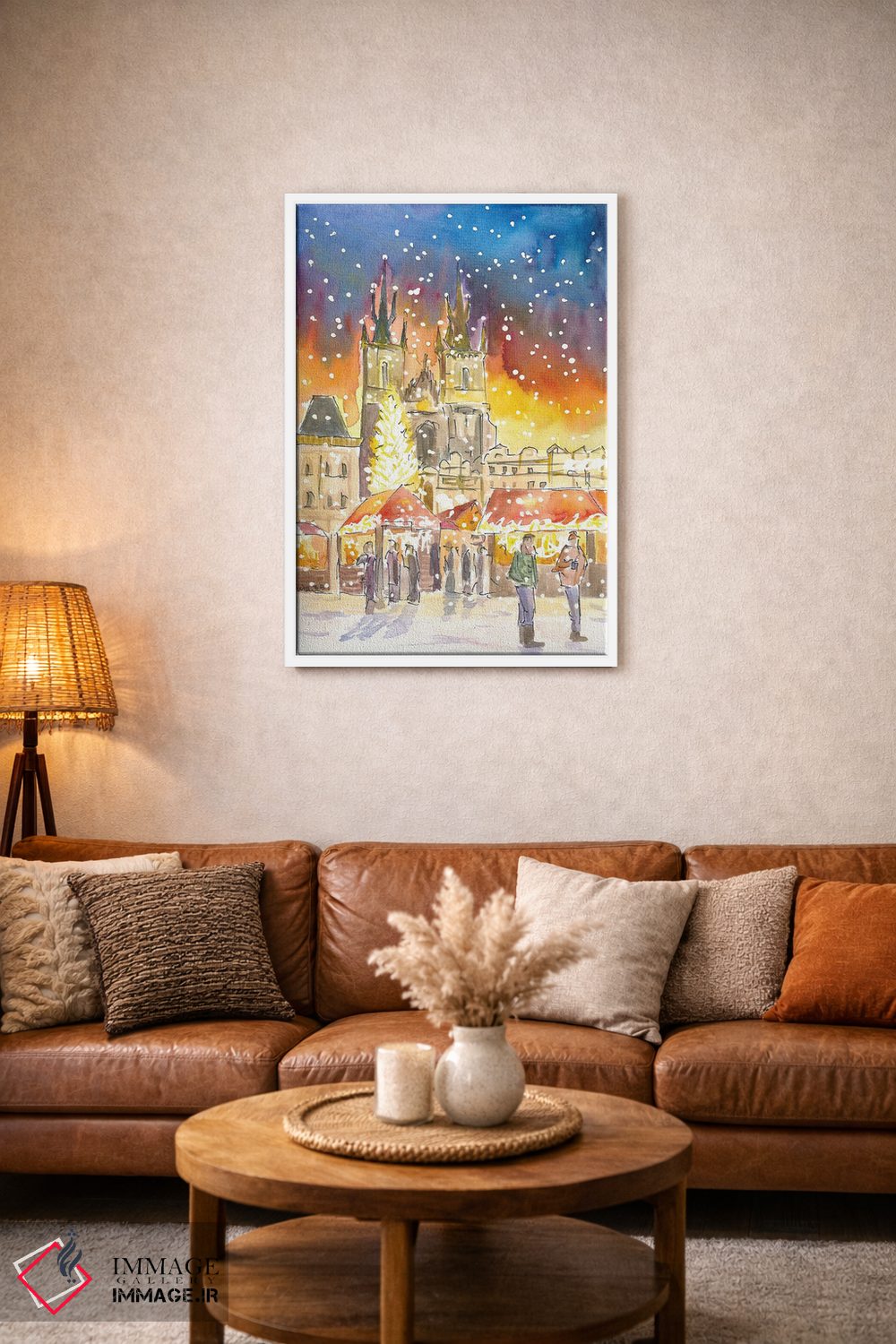 تابلو دکوراتیو "میدان شهر قدیمی پراگ در زمستان و بازار کریسمس… اثر مارکوس و مارتینا بلیشنر - D2W
