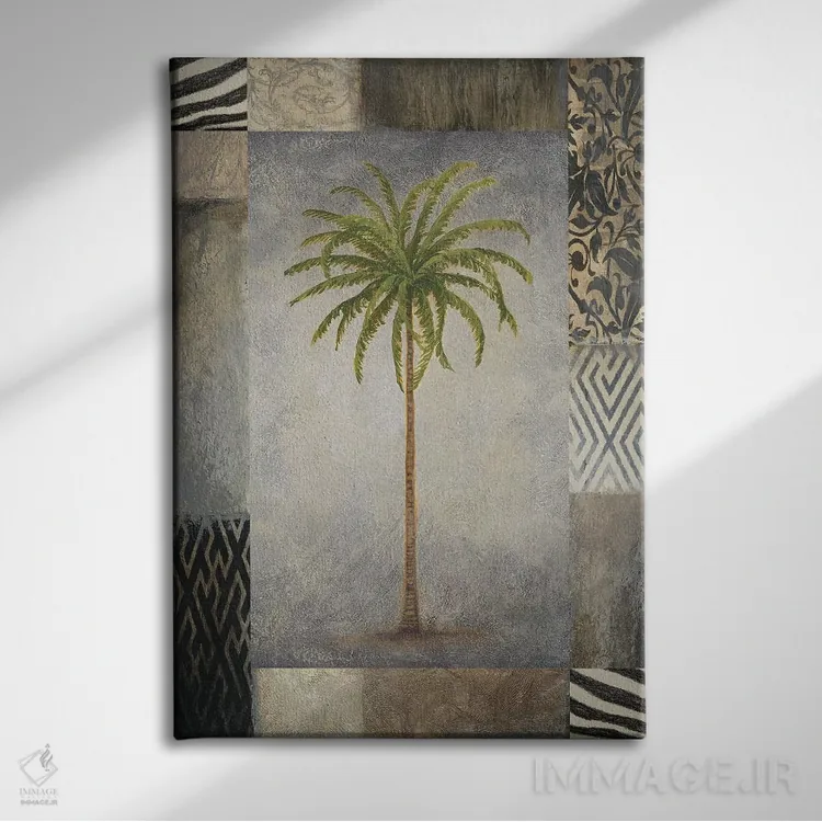 تابلو دکوراتیو "نخل آفتاب II" اثر مایکل مارکون - نمای روبهرو روی دیوار