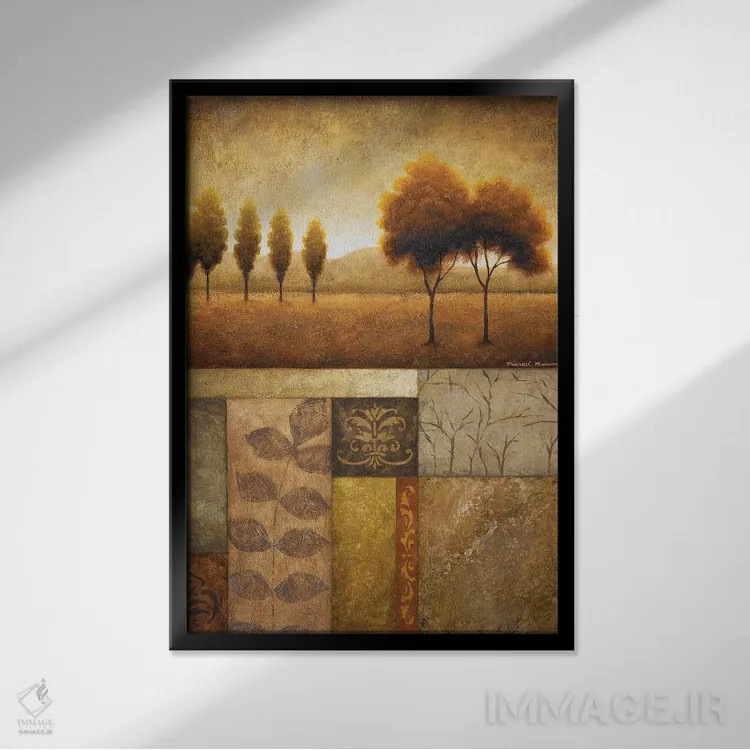 تابلو دکوراتیو "نمای دشت I" اثر مایکل مارکون - نمای قابدار مشکی