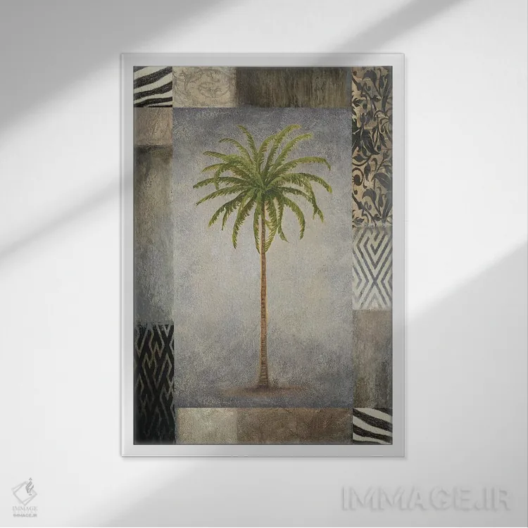 تابلو دکوراتیو "نخل آفتاب II" اثر مایکل مارکون - نمای قابدار سفید